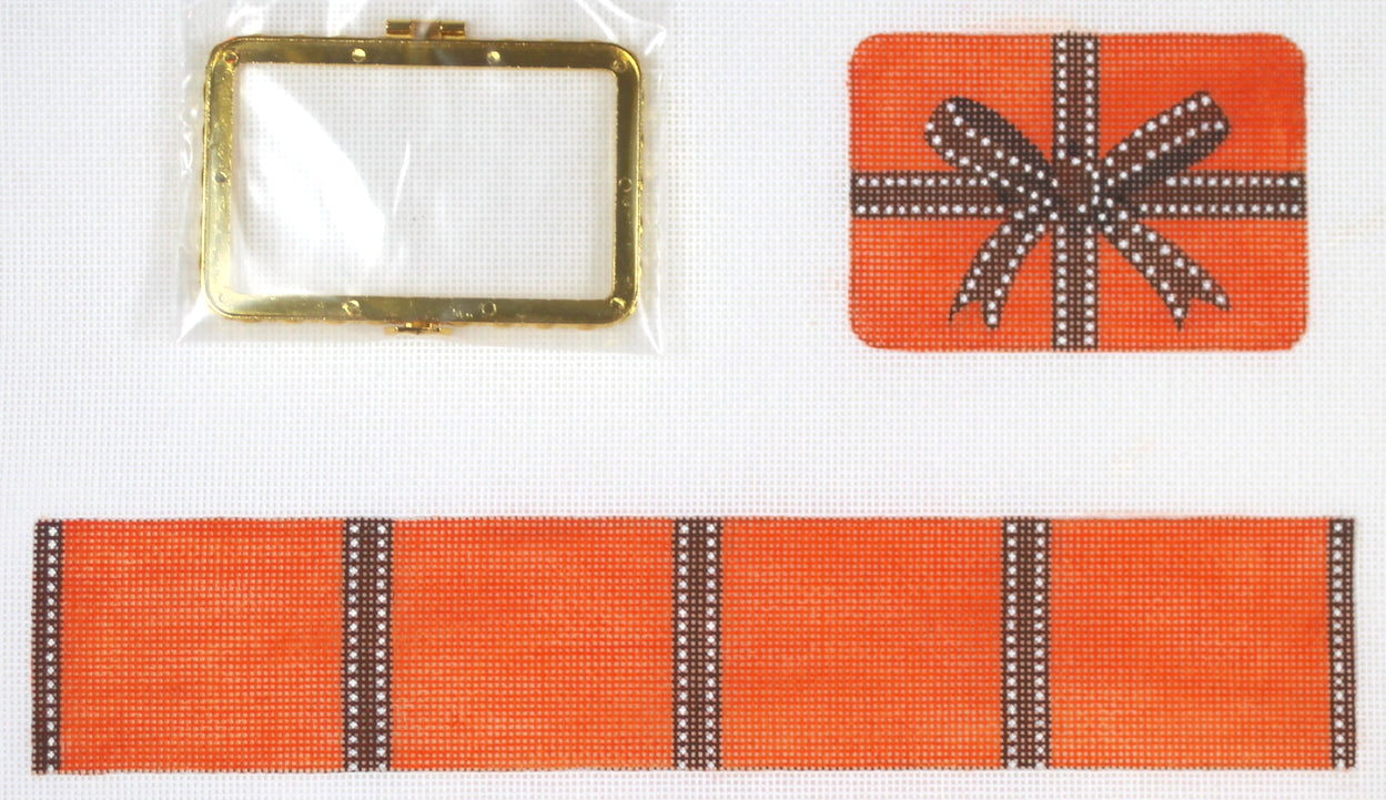 BXMREC-03 - Medium Rectangle Hermes Box - Orange and Brown with Gold