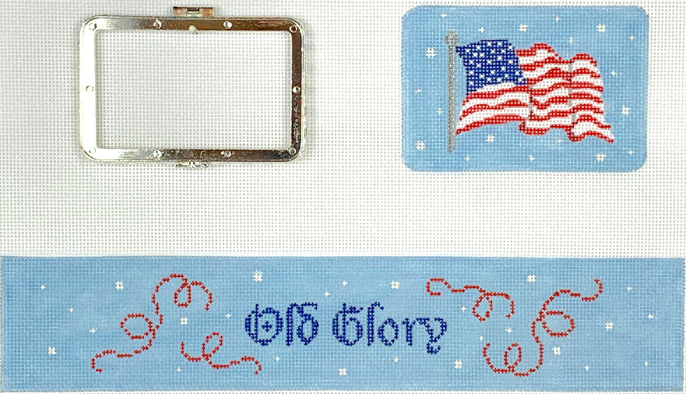 BXMREC-06 - Medium Rectangle Box - "Old Glory" Flag with Silver