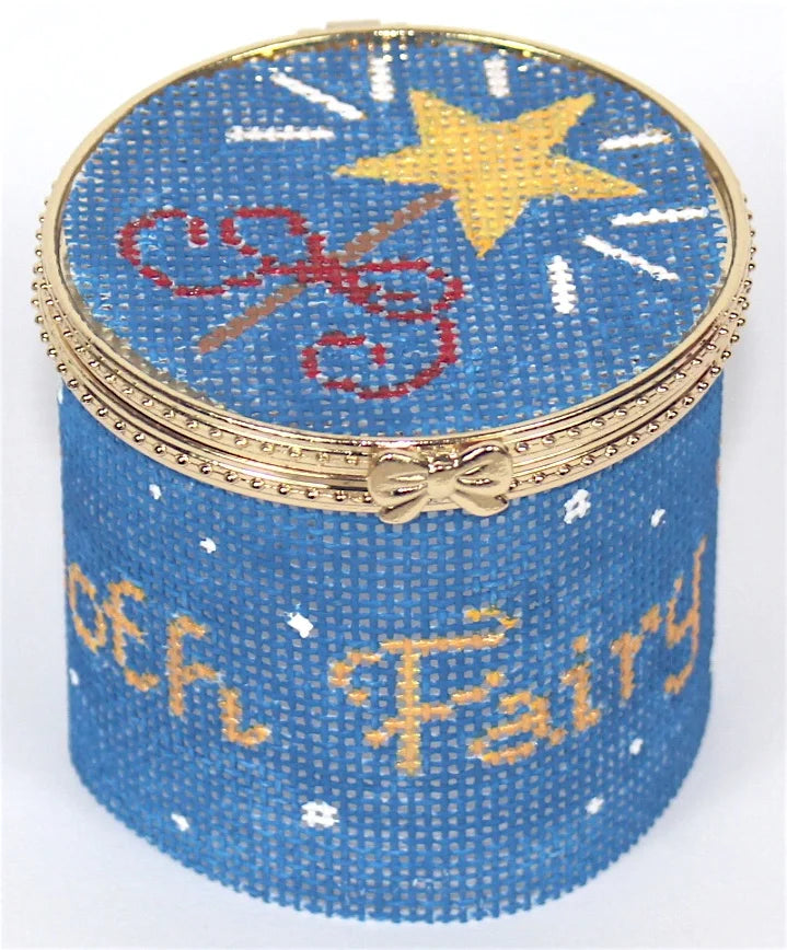 BXSR-23 - Small Round Tooth Fairy - Deep Blue and Gold with Gold
