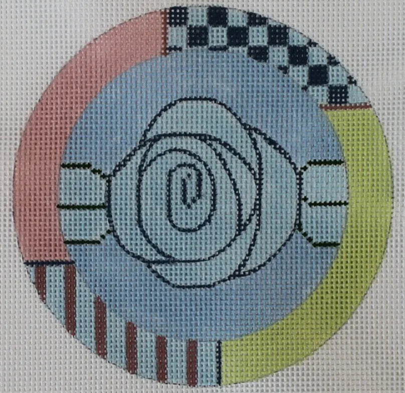 Blue Flower Round Insert