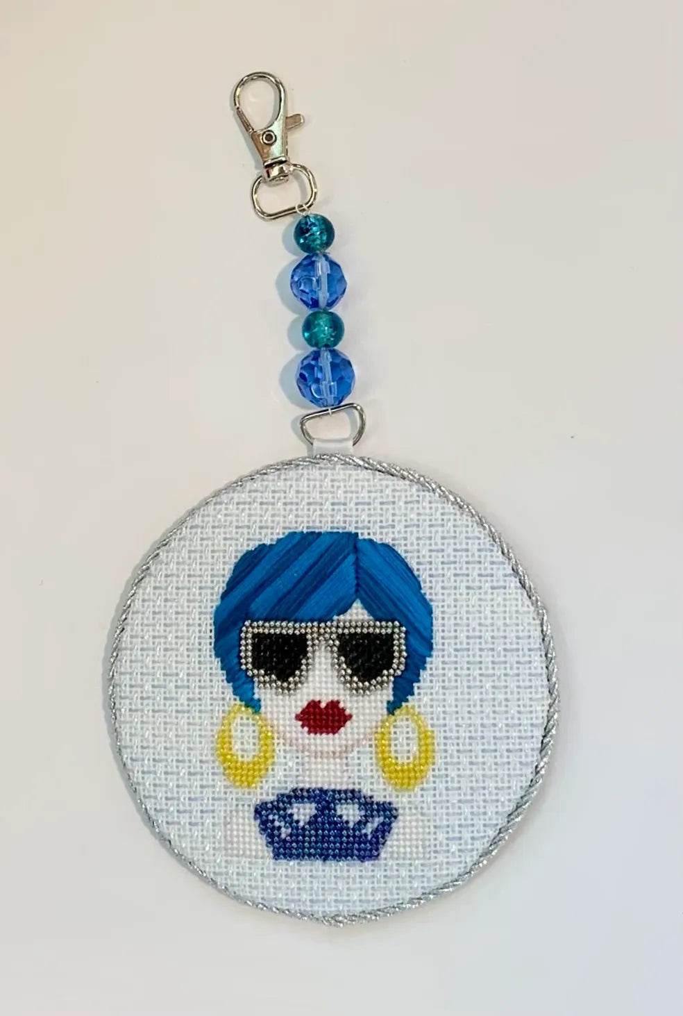 Blue Hair Lady Round Insert