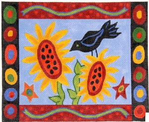 C-378 - Blackbird and Sunflower Primative