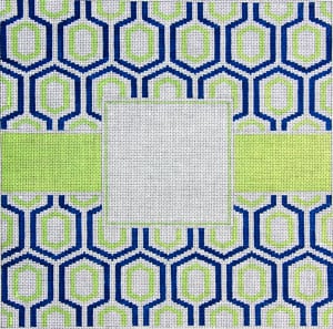 C-435F - Monogram - Blue/Green Geometric