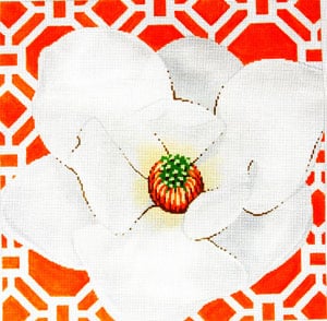 C-461E - Magnolia on Tangerine