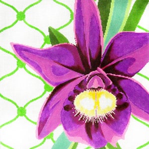 C-461H - Purple Orchid on Lace