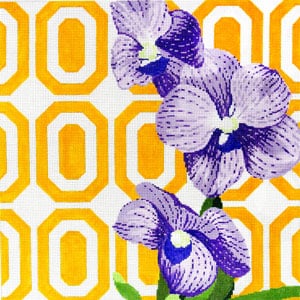 C-461L - Purple Orchid on Yellow Vanda