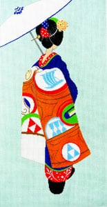 C-500B - Geisha - Aqua Background