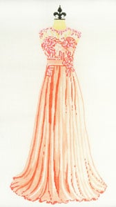 C-508C - Evening Gown - Peach and Pink