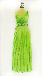 C-508DD - Evening Gown - Lime Green with Shoulder Strap