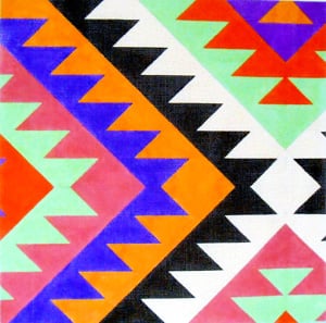 C-515E -  Kilim Purple, Orange, Black and Beige