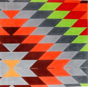 C-515G -  Kilim Muted Brown, Peach, Gray and Dark Gray