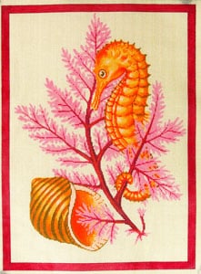 C-530B - Seahorse and Shells - Pink