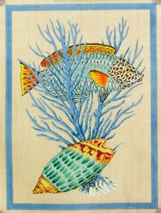 C-530C - Fish and Shells - Light Blue