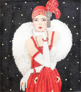 C-562A - Art Deco Lady in Red