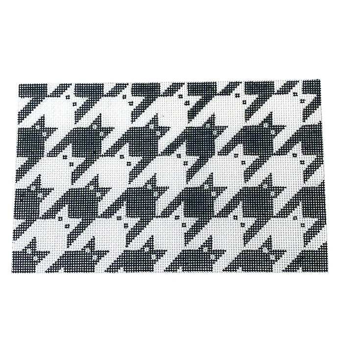 C111 - Houndstooth Kitty - Black and White