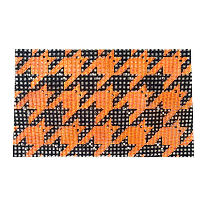 C111A - Houndstooth Kitty - Black and Orange