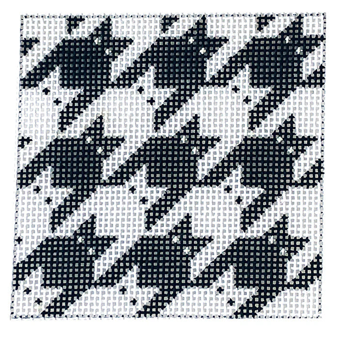 C113-PE - Houndstooth Kitty - Black and White