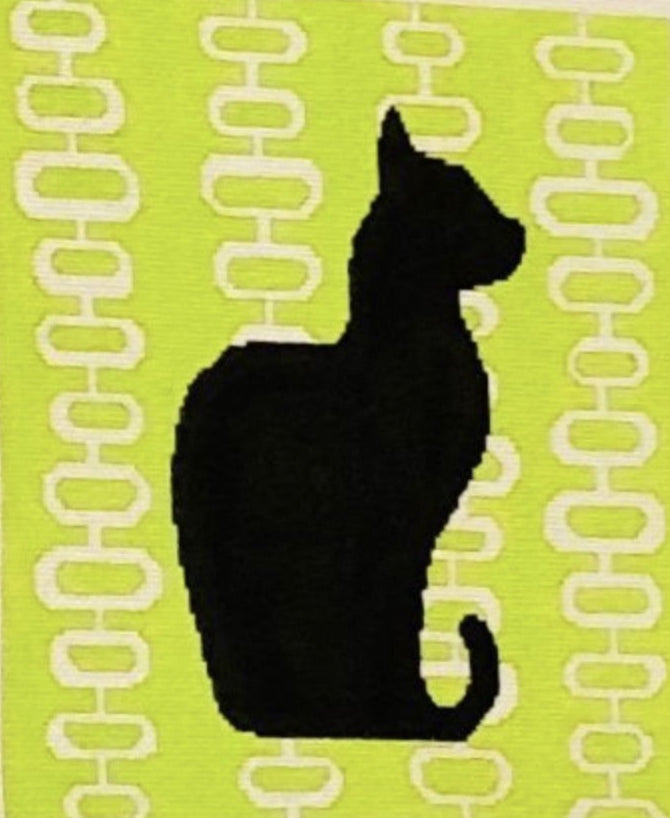 C115A - Silhouette Cat - Lime