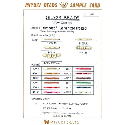 Miyuki Bead Sample Cards