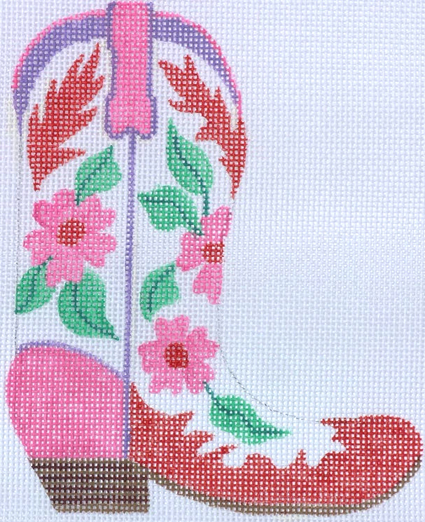 CB-01R - Cowgirl Boot - Pink and Red Flowers