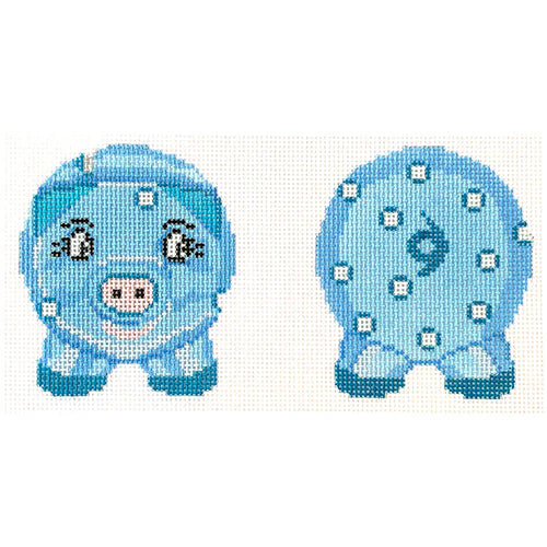 CB 008 - Piggy Bank (Blue with White Dots)