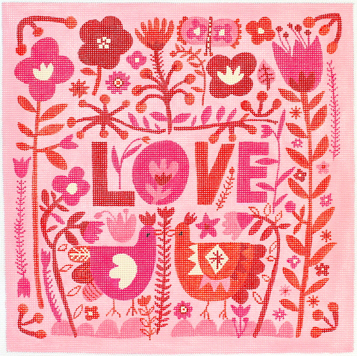 CG-PL-08 - Love with Flowers and Chickens - Pinks and Reds (13 CT)