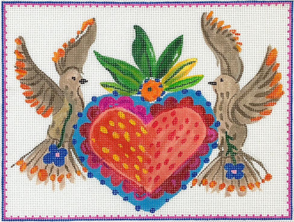 CG-PL-18 - Doves with Heart Milagro - Multi Color