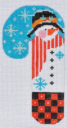 CH-107 - Flowered Hat Snowman Candy Cane