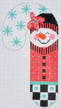 CH-108 - Pink and Black Snowman Candy Cane