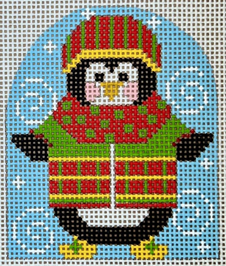 CH-1243 - Penguin Ornament - Squares