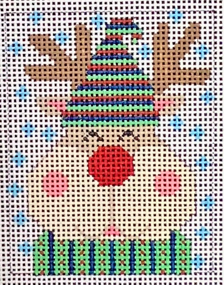 CH-1247 -  Reindeer Ornament - Striped Hat