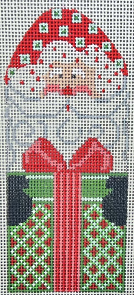 CH-1285 - Santa with Green Present Ornament