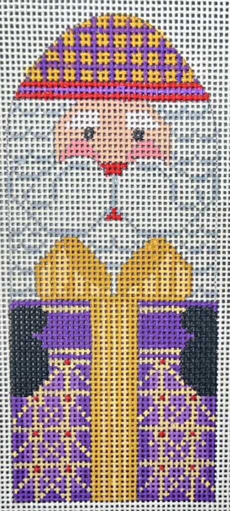 CH-1286 - Santa with Purple Present Ornament