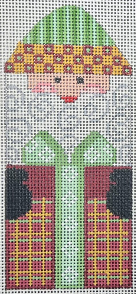 CH-1288 - Santa with Burgundy Present Ornament