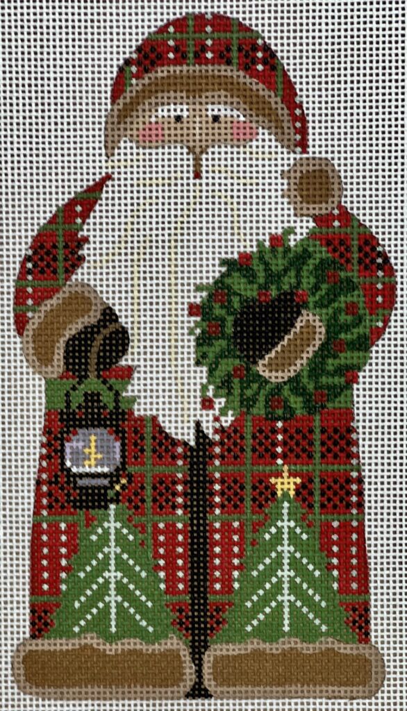 CH-1390 - Father Christmas - Red Holding a Wreath