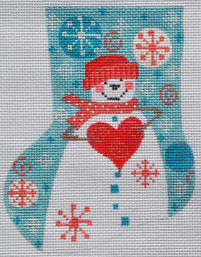 CH-161 - Heart Snowman Mini Stocking