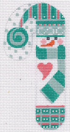 CH-18 - Snowman with Green Scarf Candy Cane