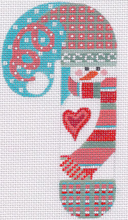 CH-25 - Snowman Heart Candy Cane