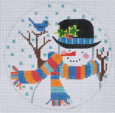 CH-329 - Snowman with Bluebird Ornament