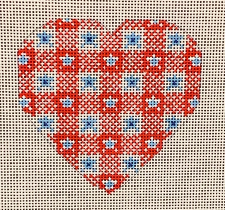 CH-334 - Red and Blue Heart Ornament