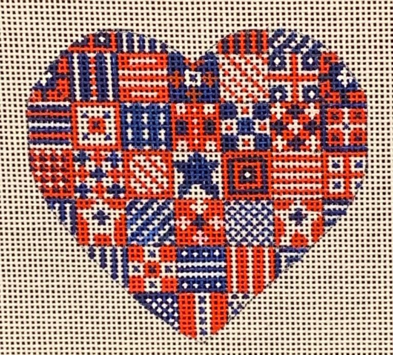 CH-338 - Quilt Heart Ornament