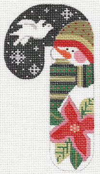 CH-42 - Poinsettia Hat Snowman Candy Cane