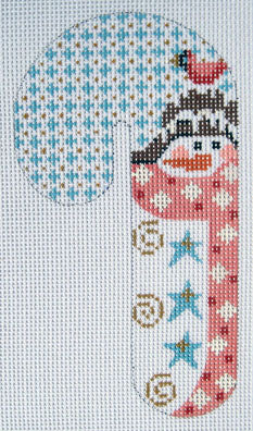 CH-43 - Cardinal Snowman Candy Cane