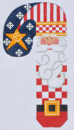 CH-57 - Patriotic Santa with Candy Cane