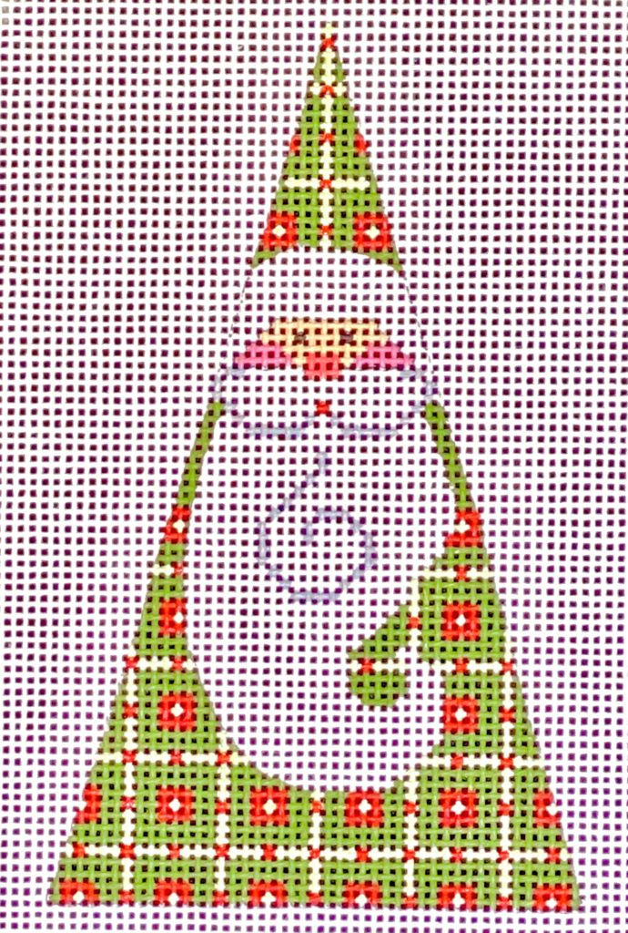 CH-613 - Green Squares Santa - Triangle