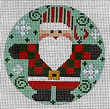 CH-633 - Santa Round - Checkered Coat Red and Green