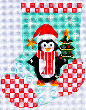 CH-92 - Penguin with Christmas Tree Mini Stocking