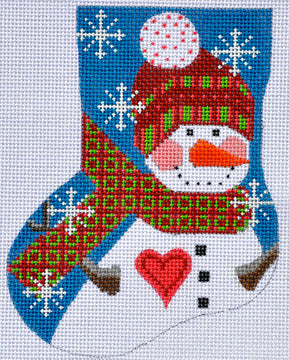 CH-94 - Maroon Snowman Mini Stocking