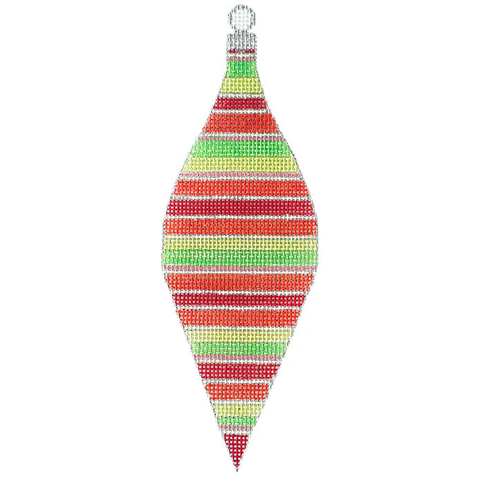 CH105 - Tickled Pink Series - Red and Green Stripe Teardrop