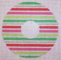 CH105B - Tickled Pink - Red and Green Striped Wreath